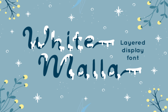 White Malla Font Poster 1