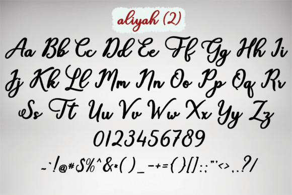 Aliyah Font Poster 12