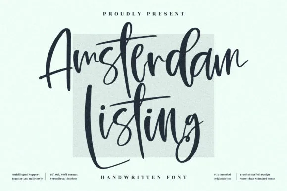 Amsterdam Listing Font Amsterdam Listing Font Poster 1
