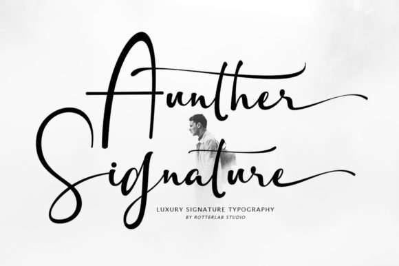 Aunther Signature Font Poster 1