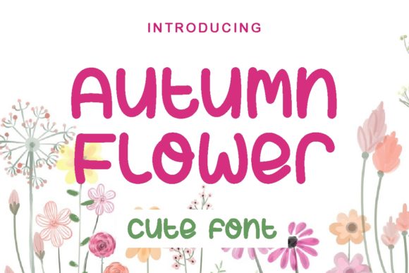 Autumn Flower Font Poster 1