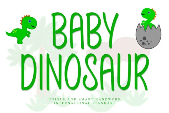 Baby Dinosaur Font Baby Dinosaur Font Poster 1