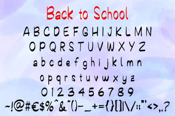 Back to School Font Poster 2