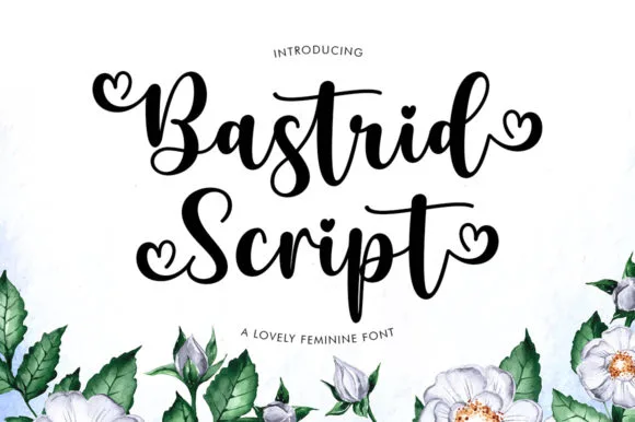 Bastrid Script Font Bastrid Script Font Poster 1