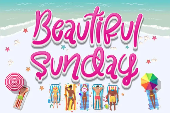 Beautiful Sunday Font Beautiful Sunday Font Poster 1