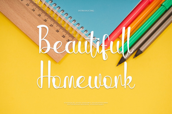 Beautifull Homework Font Poster 1
