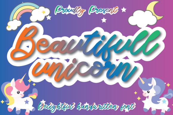 Beautifull Unicorn Font Poster 1
