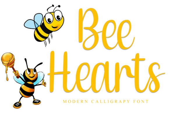 Bee Hearts Font Poster 1