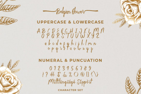 Belgian Flower Font Poster 3