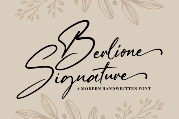 Berlione Signature Font Poster 1