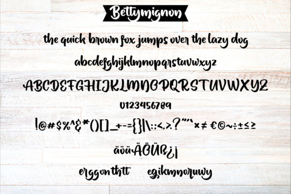 Betty Mignon Font Poster 6