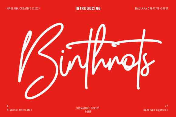 Binthrots Script Font Poster 1