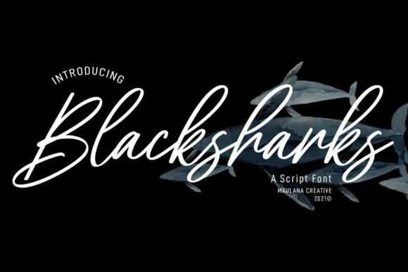 Blacksharks Script Font Blacksharks Script Font Poster 1