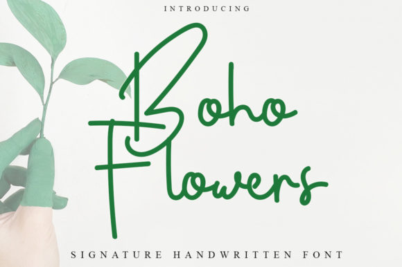 Boho Flowers Font Poster 1