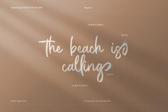 Buster Brush Signature Font Poster 6
