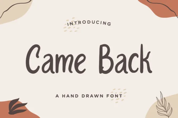Came Back Font Came Back Font Poster 1