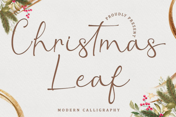 Christmas Leaf Font Poster 1