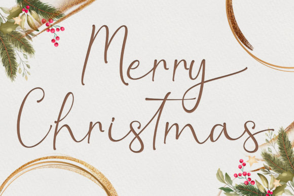 Christmas Leaf Font Poster 5