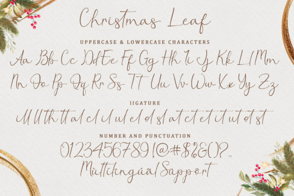 Christmas Leaf Font Poster 6