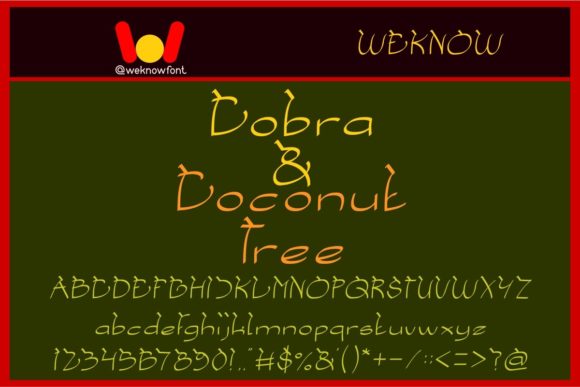 Cobra and Coconut Tree Font Poster 1