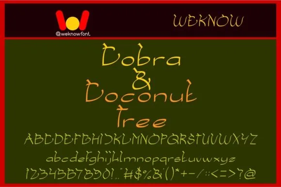 Cobra and Coconut Tree Font Poster 1