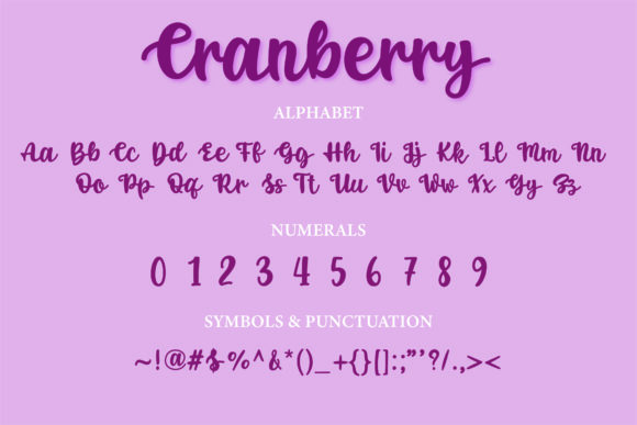 Cranberry Font Poster 2