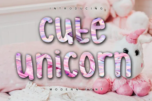Cute Unicorn Font Poster 1