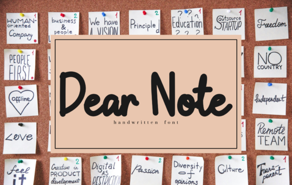Dear Note Font Poster 1