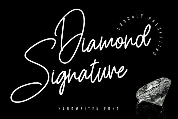 Diamond Signature Font Poster 1