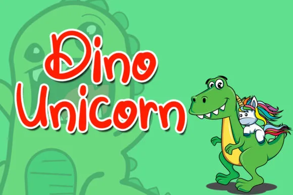 Dino Unicorn Font Dino Unicorn Font Poster 1