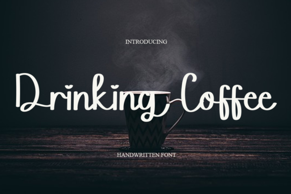 Drinking Coffee Font Poster 1