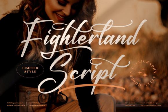 Fighterland Script Font Poster 1