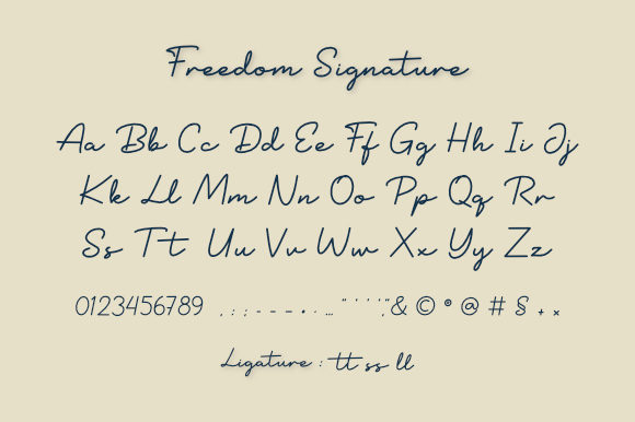 Freedom Signature Font Poster 2