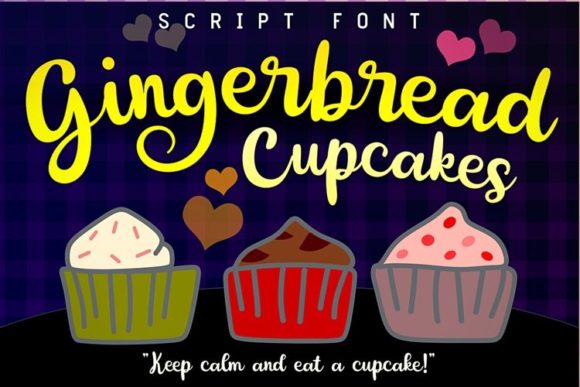 Gingerbread Cupcakes Font Poster 1