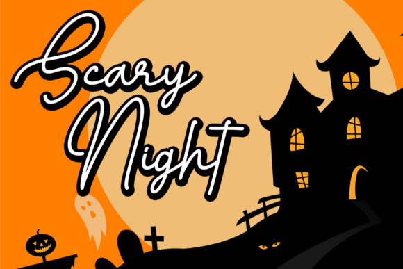 Halloween Monoline Font Poster 3