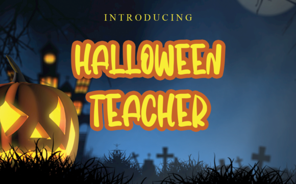 Halloween Teacher Font Poster 1