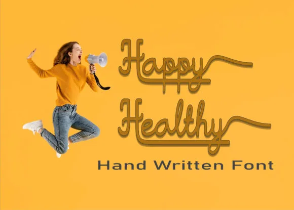 Happy Healthy Font Font Poster 1