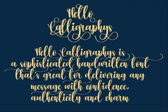 Hello Calligraphys Font Poster 2