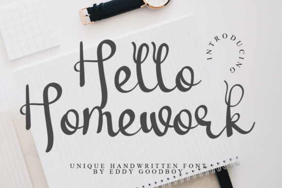 Hello Homework Font Poster 1