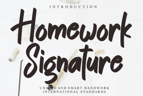 Homework Signature Font