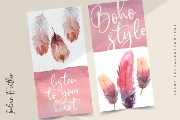Indian Feather Font Poster 3