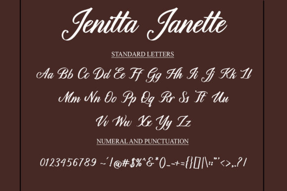 Jenitta Janette Font Poster 4