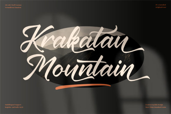 Krakatau Mountain Font Poster 1
