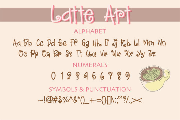 Latte Art Font Poster 2