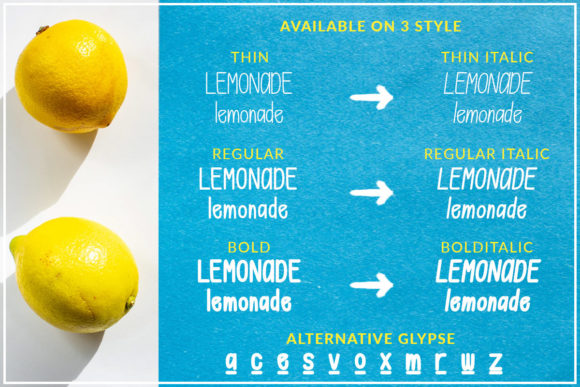 Lemonade & Toon Font Poster 5