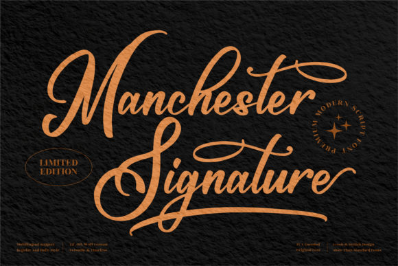 Manchester Signature Font Poster 1