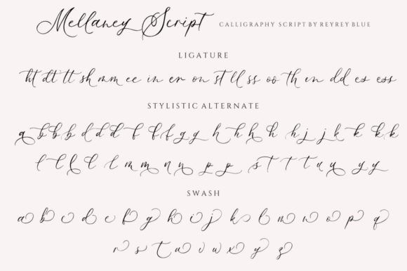 Mellaney Script Font Poster 12