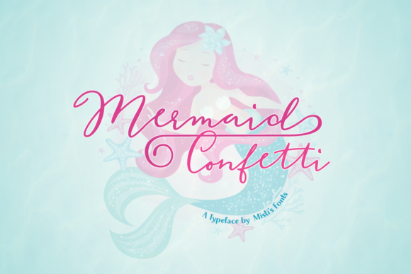 Mermaid Confetti Font Poster 1