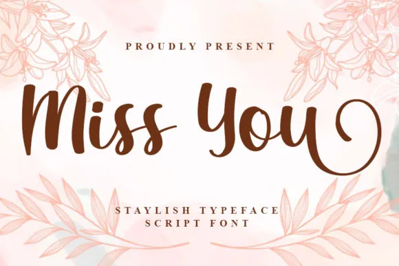 Miss You Font Miss You Font Poster 1