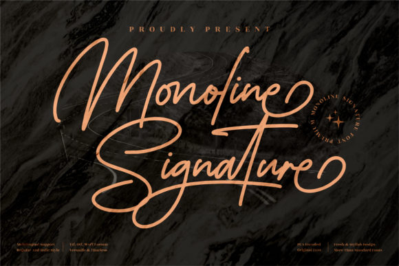 Monoline Signature Font Poster 1